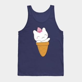 Kawaii Ice Cream Cat Tank Top